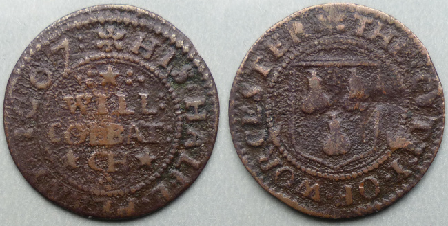 Worcester, Will Colbatch 1667 halfpenny